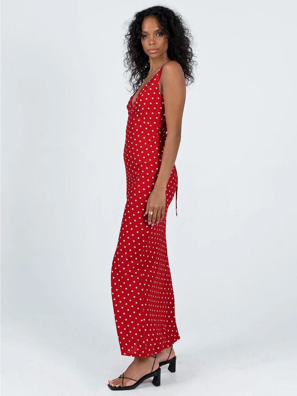 Princess Polly Nellie Maxi Dress Red Polka Dot - Picture 4 of 11